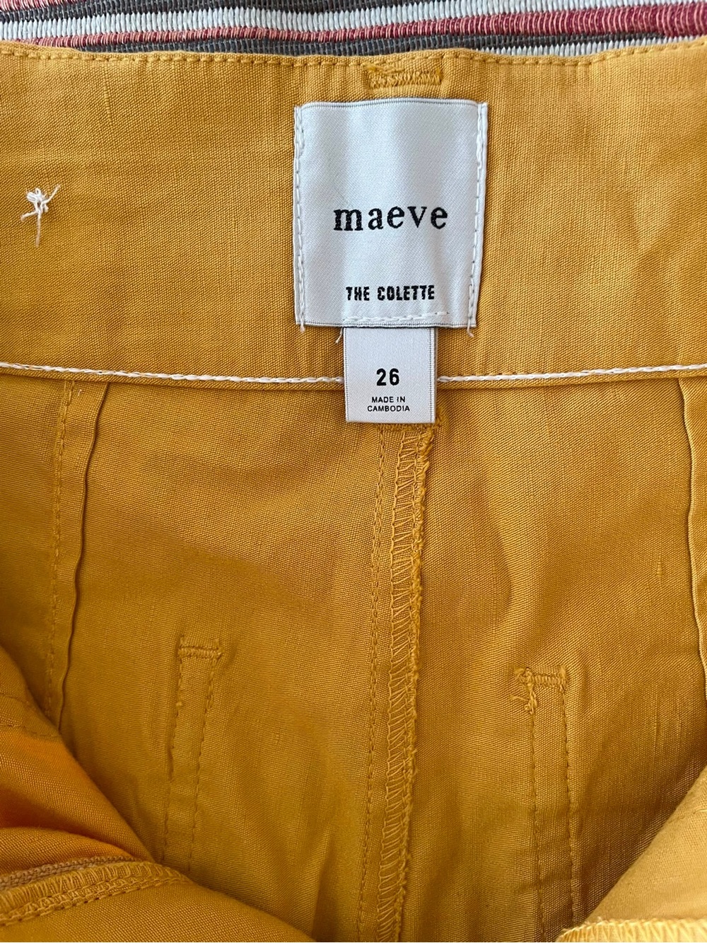 Maeve Yellow Wide-Leg Embroidered Hem Pants - Picture 2 of 5